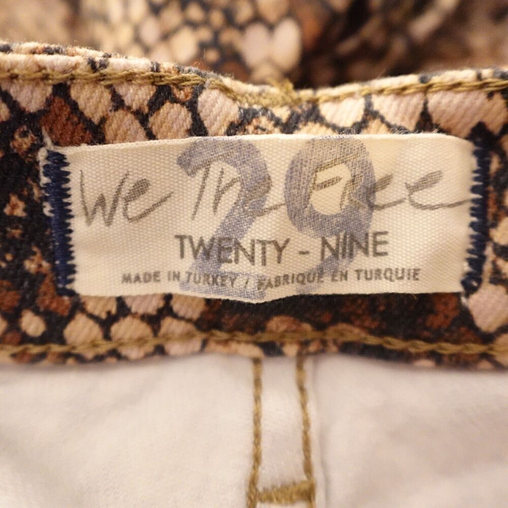 Free People Womens Raw High Rise Snake Print Jeggings Size 29 - Picture 9 of 12